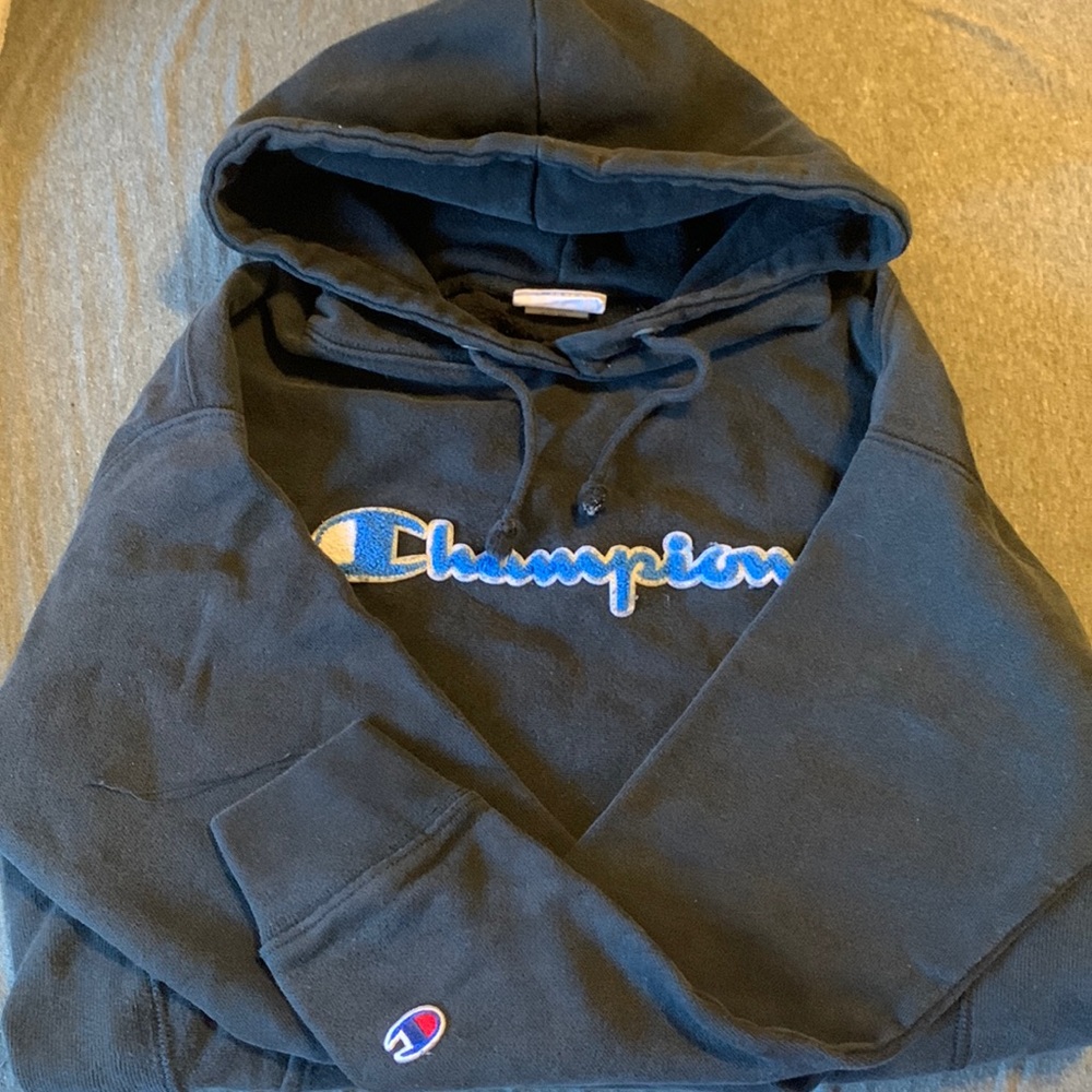 Champion hoodie size medium but fits like a small